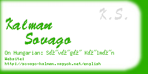 kalman sovago business card